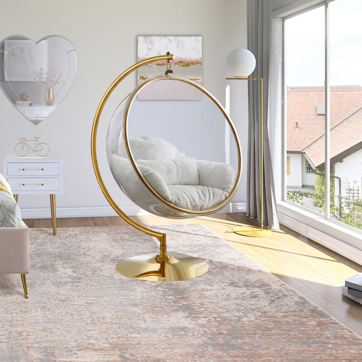 Luna - Swing Accent Chair - White