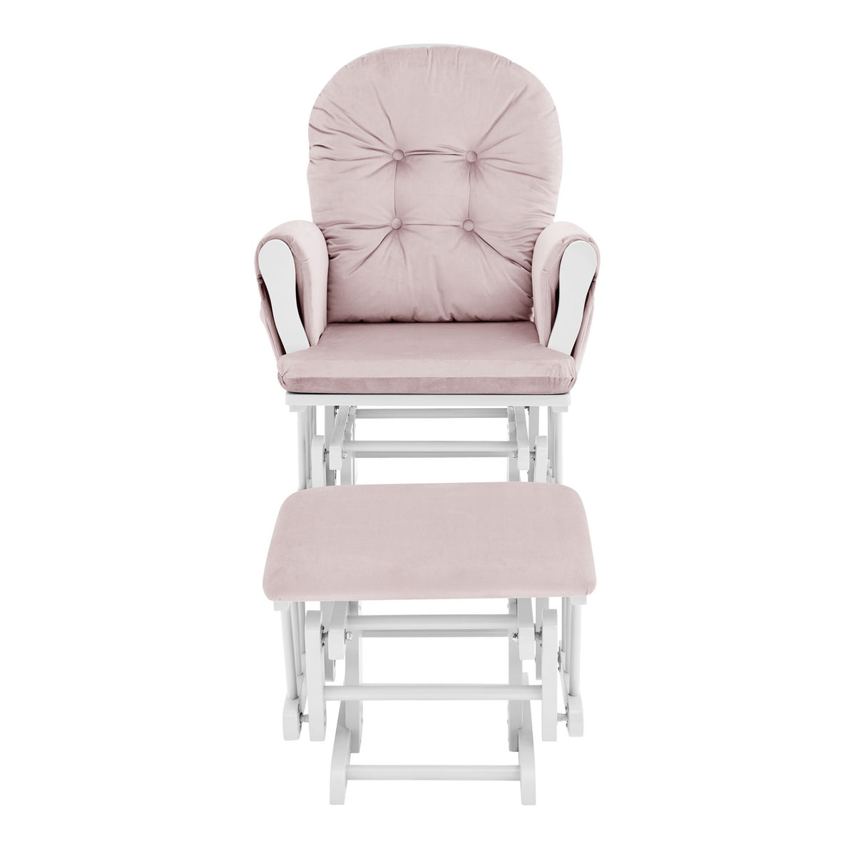 Mason - Glider And Ottoman White Wood
