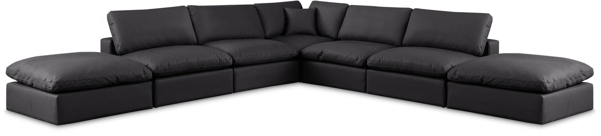 Comfy - 7 Piece Faux Leather Modular Corner Sectional