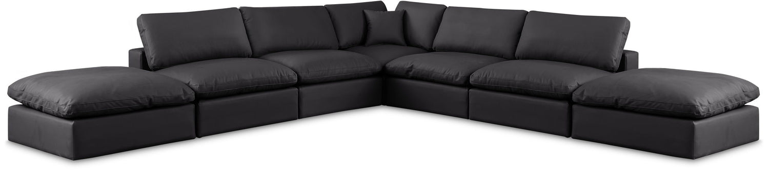Comfy - 7 Piece Faux Leather Modular Corner Sectional