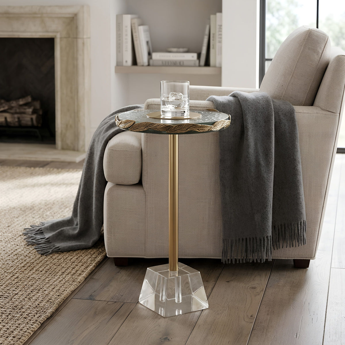 Anaheim - Round Accent Table - Gold