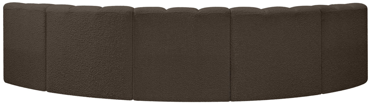 Arc - Boucle Fabric 5 Piece U-Shaped Modular Sofa