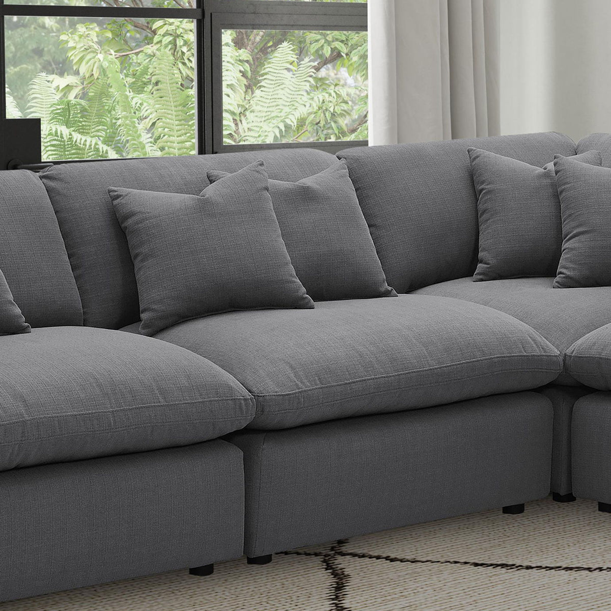 Hobson Upholstered Armless Chair Charcoal