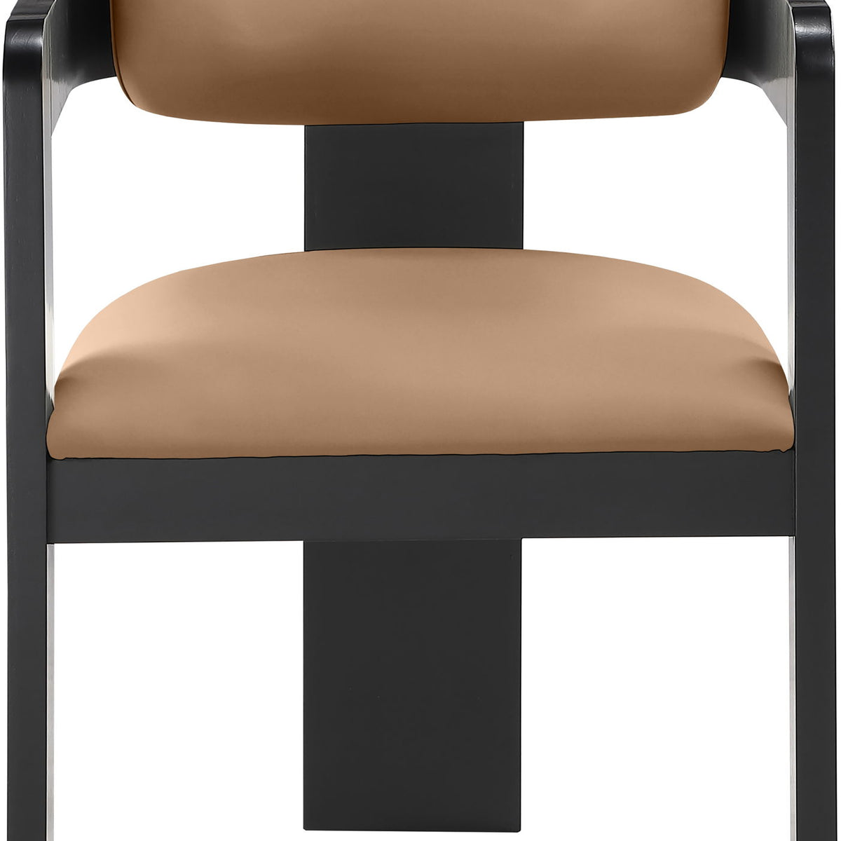 Sacha - Vegan Leather Upholstered Dining Chair With Black Base (Set of 2)