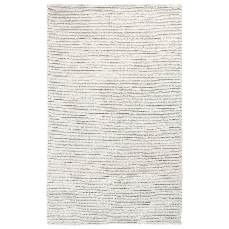 Birch white flatweave rug with light gray speckling and tight looped texture