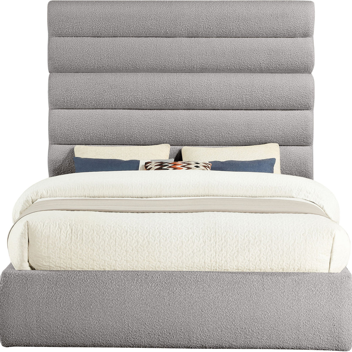 Adam - Boucle Fabric Bed With 70.5" Headboard