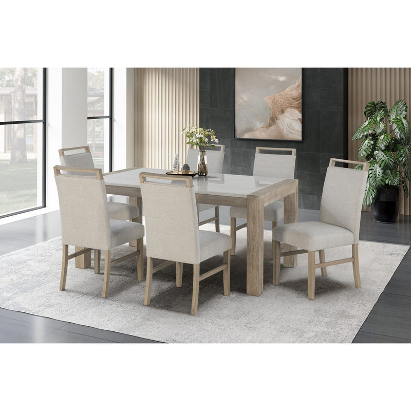 Vanilla - Real Marble Dining Table - Beige / Light Natural