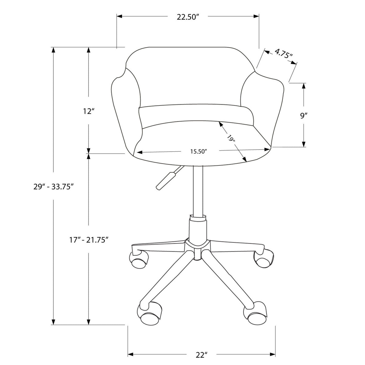 Office Chair, Adjustable Height, Swivel, Ergonomic, Armrests, Contemporary