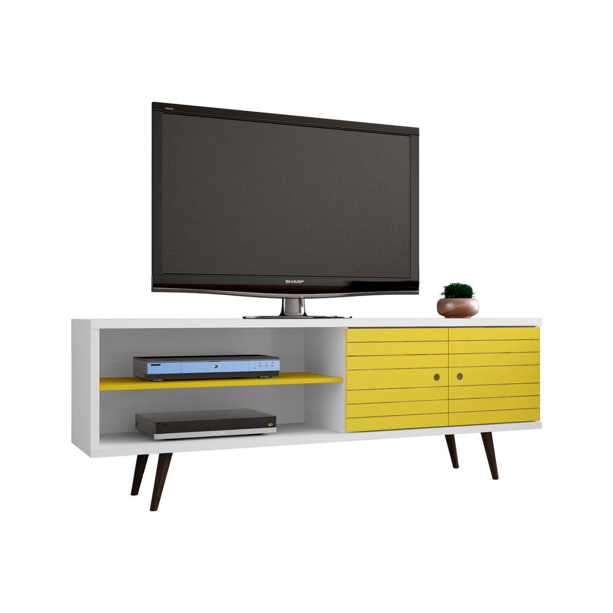 Manhattan Liberty - 63" TV Stand With White Frame