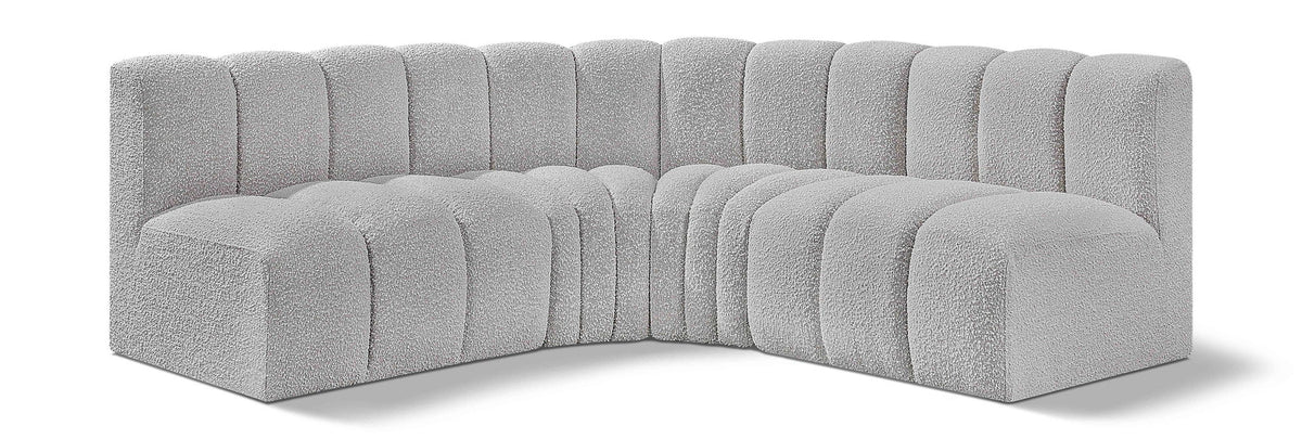 Arc - Boucle Fabric 4 Piece Corner Modular Sofa