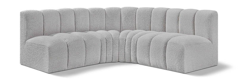 Arc - Boucle Fabric 4 Piece Corner Modular Sofa