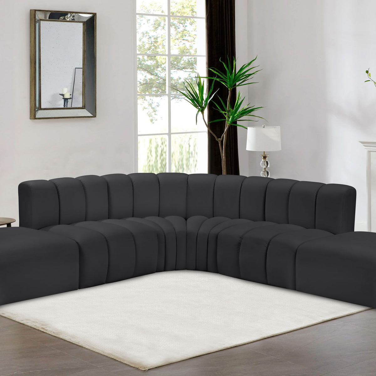 Arc - Faux Leather 6 Piece Corner Modular Sofa