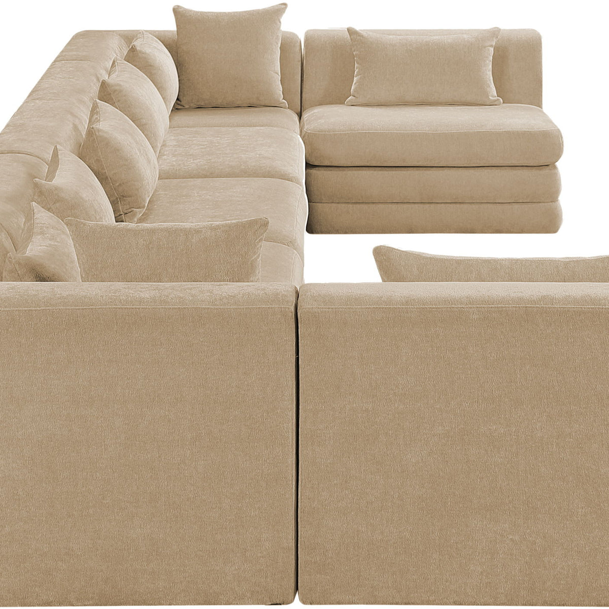 Stellar - 7 Piece Chenille Fabric Upholstered Modular Sectional