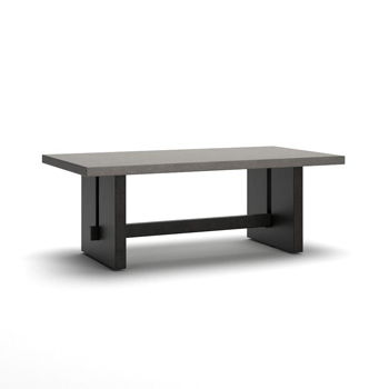 Salina Bay rectangular coffee table with a gray top and black block legs