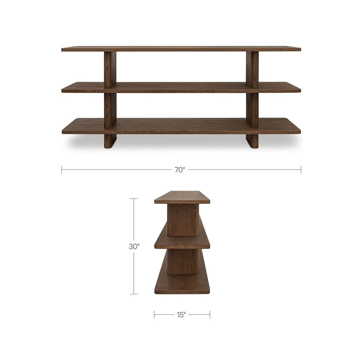Casey - Small Standard Bookcase - Dark Brown