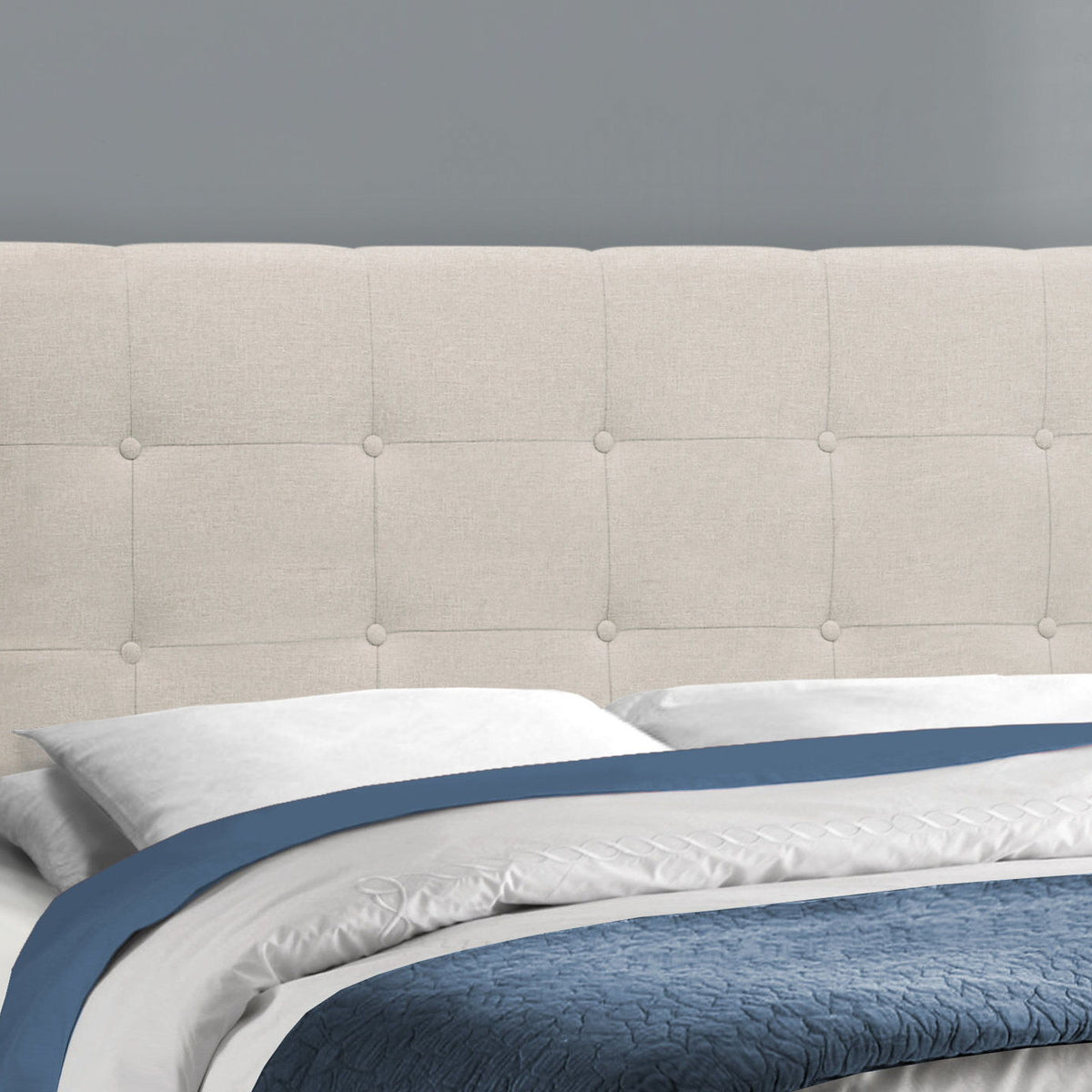 Bed, Upholstered, Frame Only, Transitional
