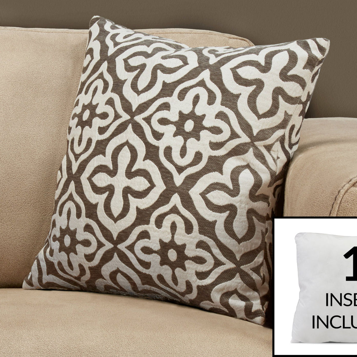 Decorative Throw Pillow, Square, Insert Included, Hypoallergenic Polyester, Modern