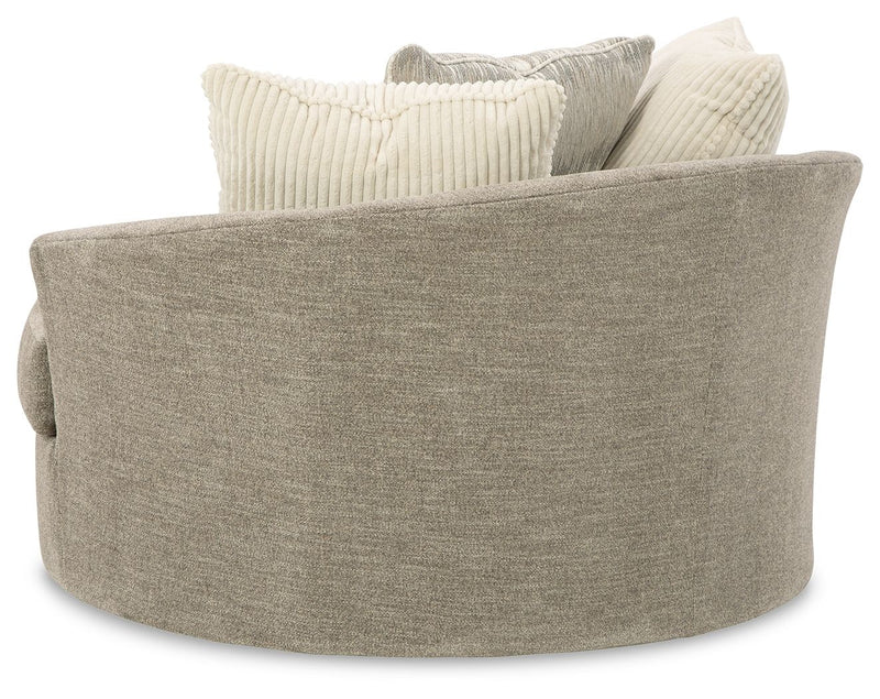 Creswell - Oversized Swivel Accent Chair - Stone