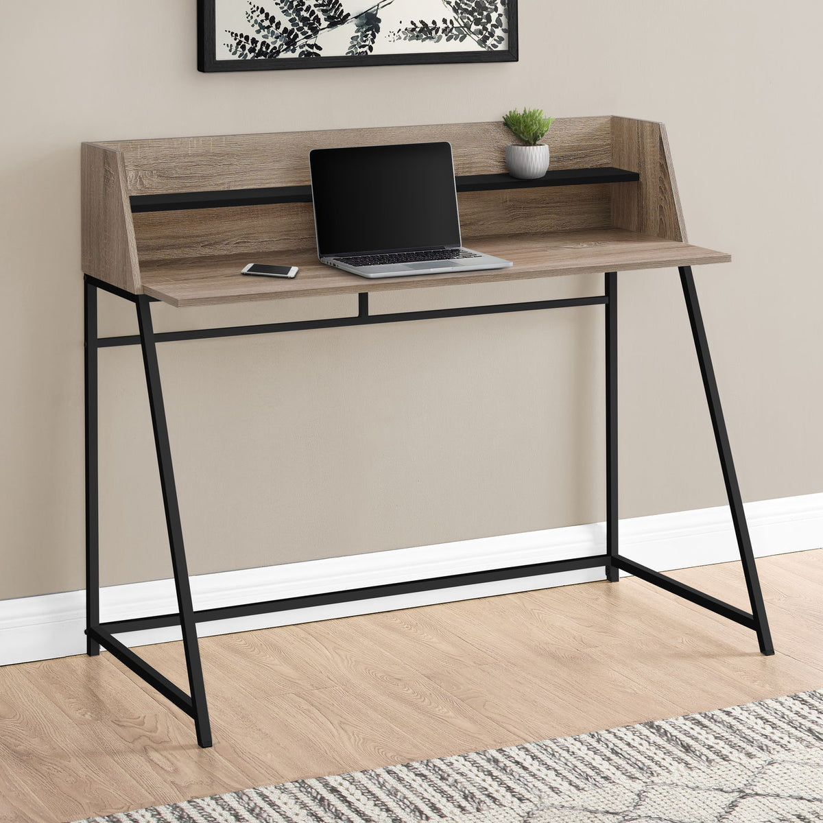 Computer Desk For Home Office Laptop, Storage Shelves, Contemporary & Modern