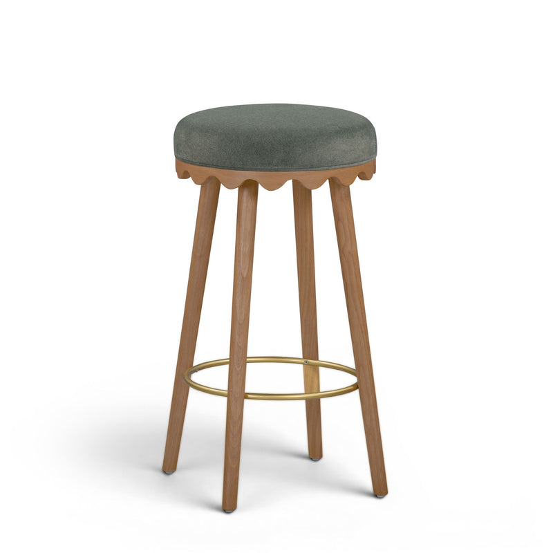 Oodle - Performance Vegan Mohair Light Walnut Stool
