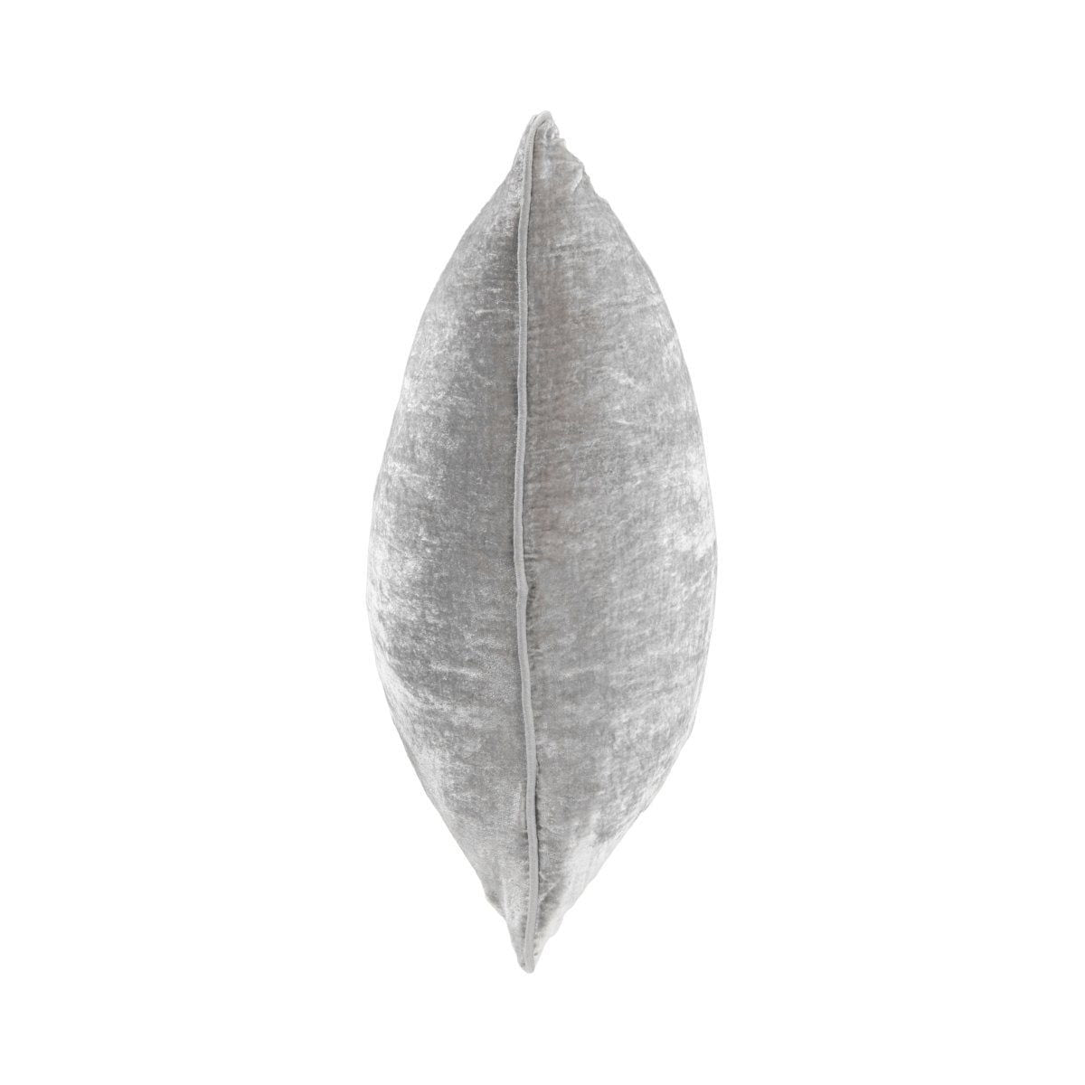 22x22 square pillow in gray textured fabric, angled side view
