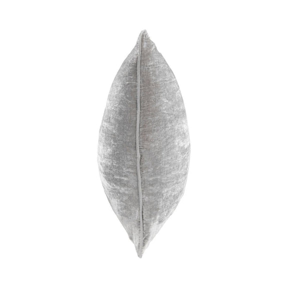 22x22 square pillow in gray textured fabric, angled side view