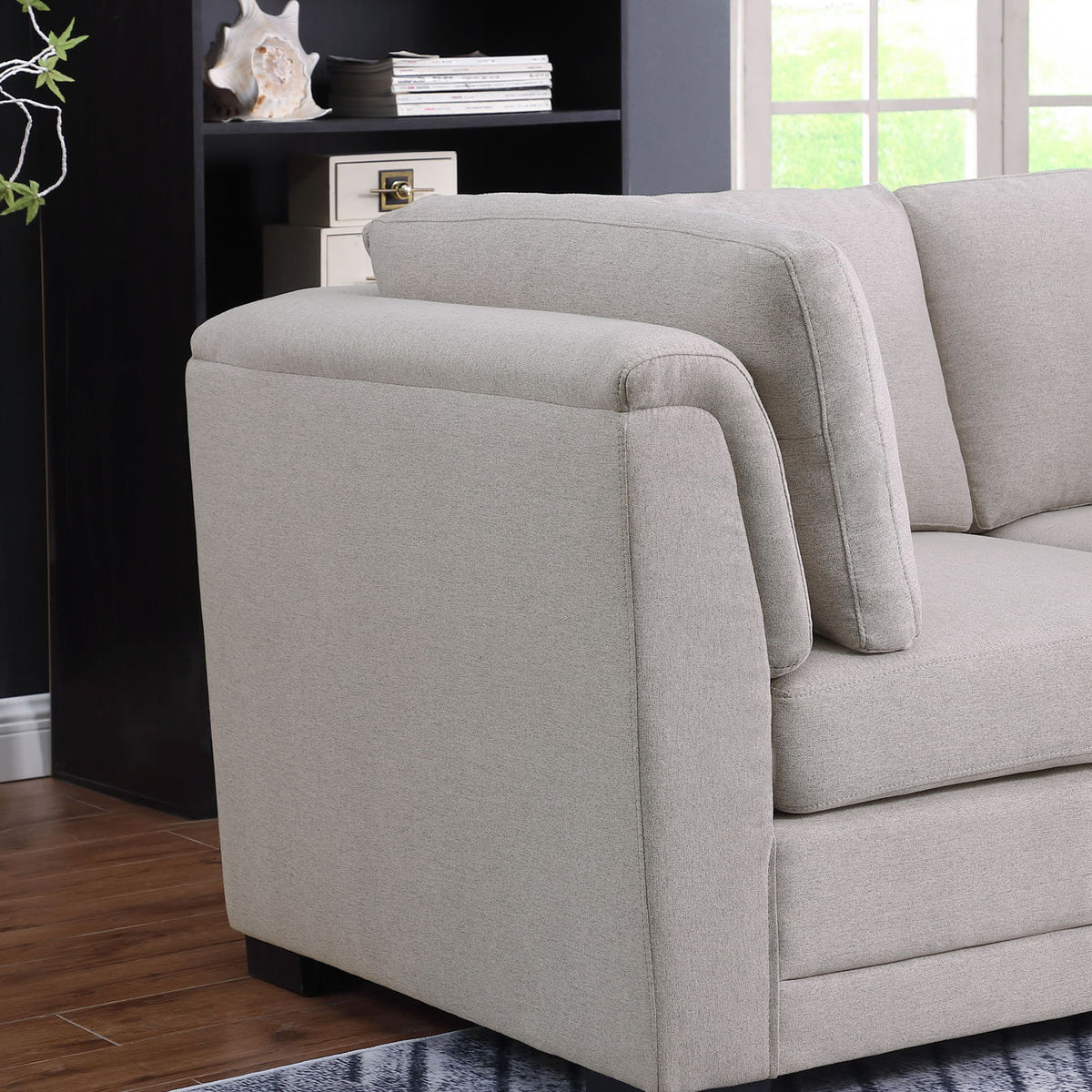 Kristin - Linen Fabric Reversible Sectional Sofa