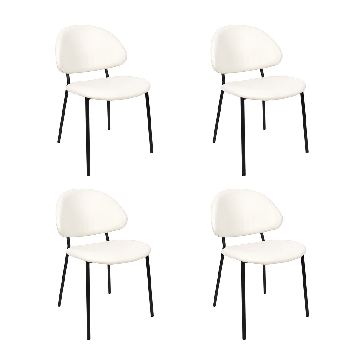 Manhattan Haven - Vegan Leather Metal Side Chair (Set of 4)