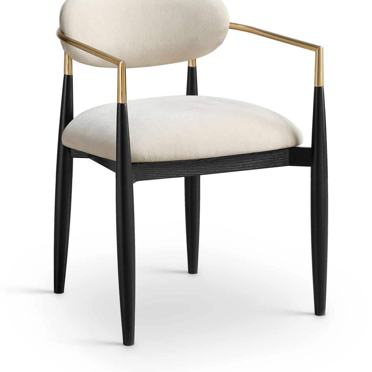 Riccio - Fabric Dining Arm Chair (Set of 2) - Black And Gold Frame