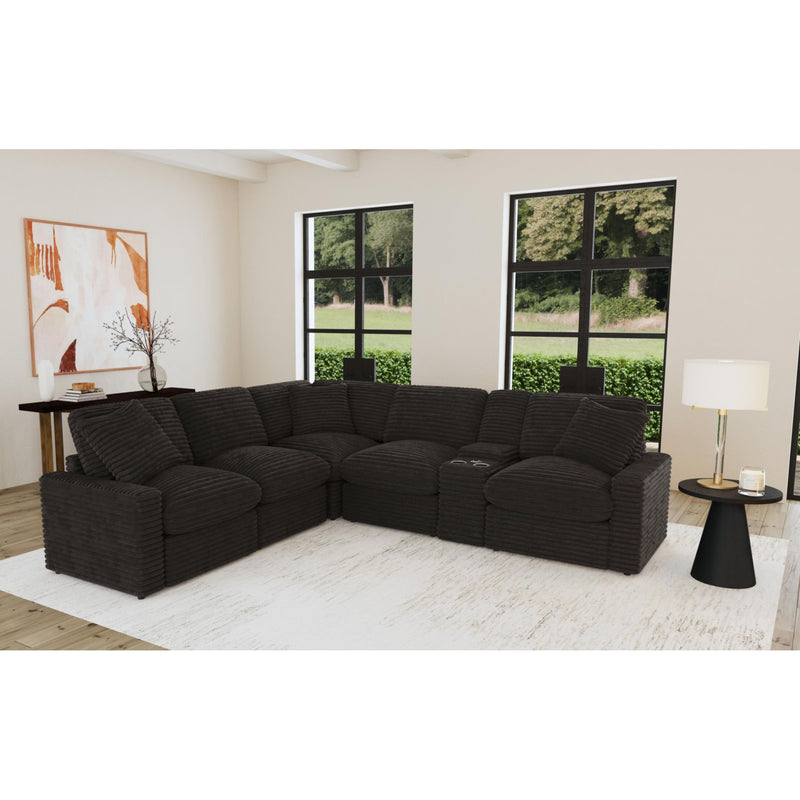 Corsicana - Sectional Corner With 1 Pillow 22" - Masis Espresso