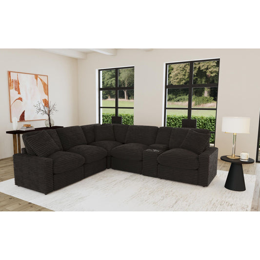 Corsicana - Sectional Console With Wireless Charger - Masis Espresso