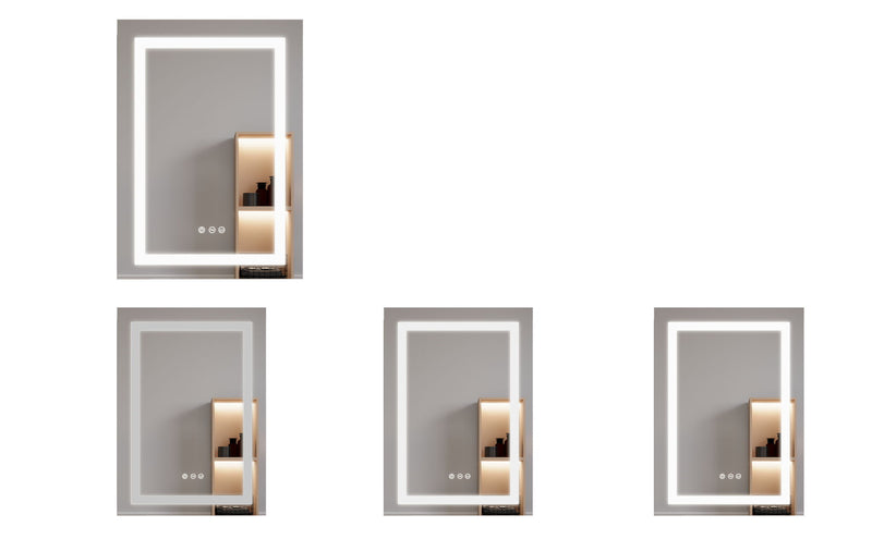 Bathroom Medicine Cabinet With LED Mirror, Anti-Fog, Waterproof, 3000K~6000K Single Door Lighted Bathroom Cabinet With Touch Swich