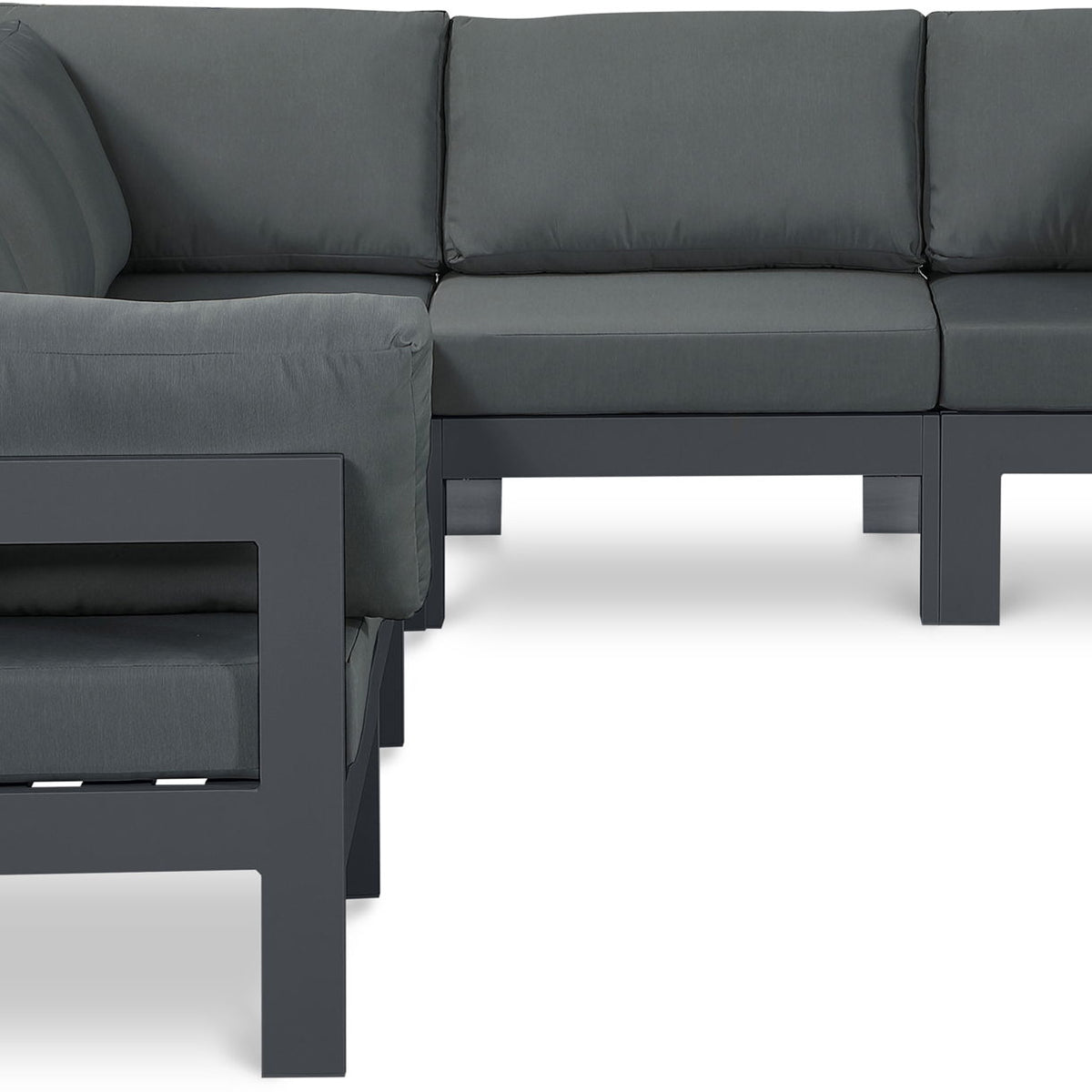 Nizuc - Outdoor Patio 6 Piece Modular Sectional With Gray Frame