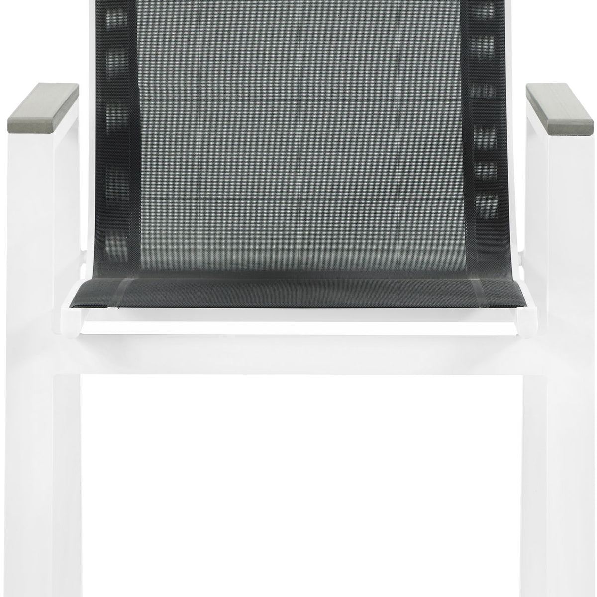 Nizuc - Outdoor Patio Dining Arm Chair With White Frame And Gray Arms (Set of 2)