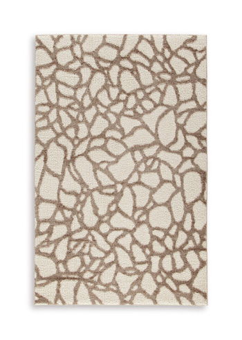 Beige rug with scattered abstract light-brown branch motifs