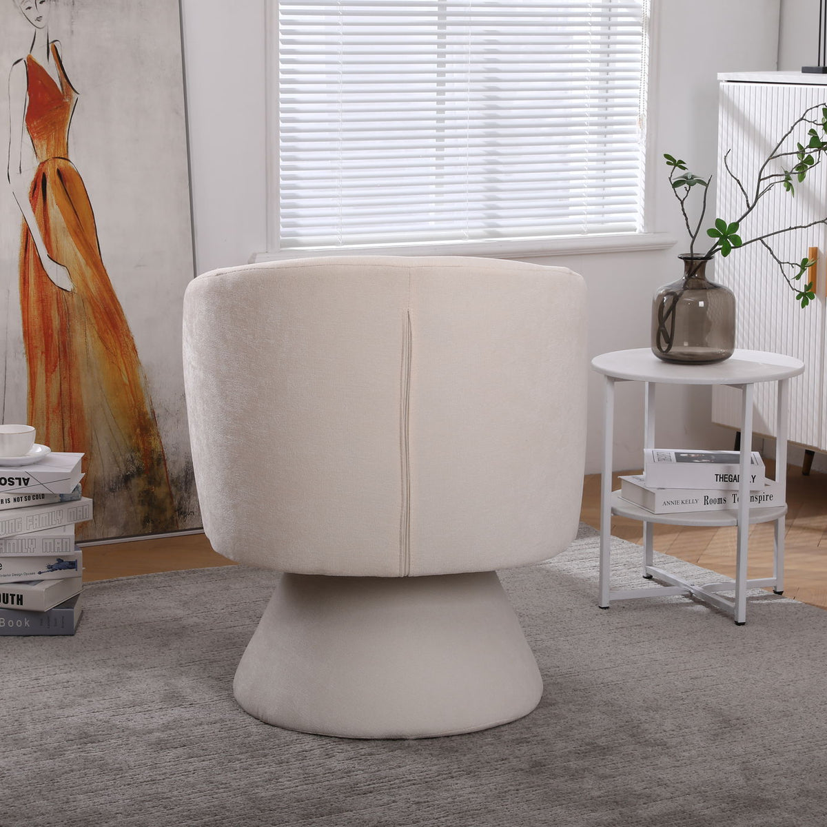 Swivel Accent Chair Armchair, Round Barrel Chair For Living Room Bedroom