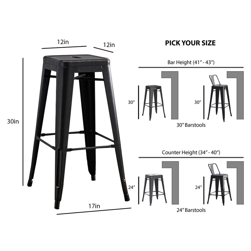 Backless Bar Stools (Set of 2) - Black