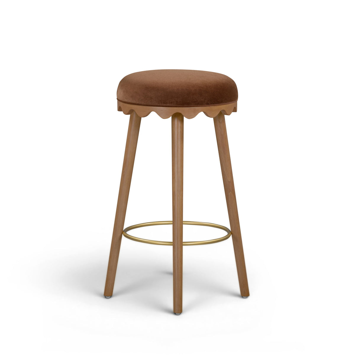 Oodle - Performance Vegan Mohair Light Walnut Stool