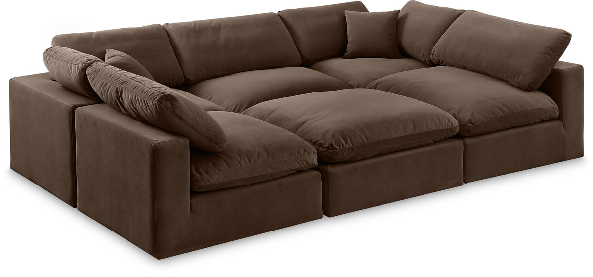 Comfy - 6 Piece Velvet Sectional