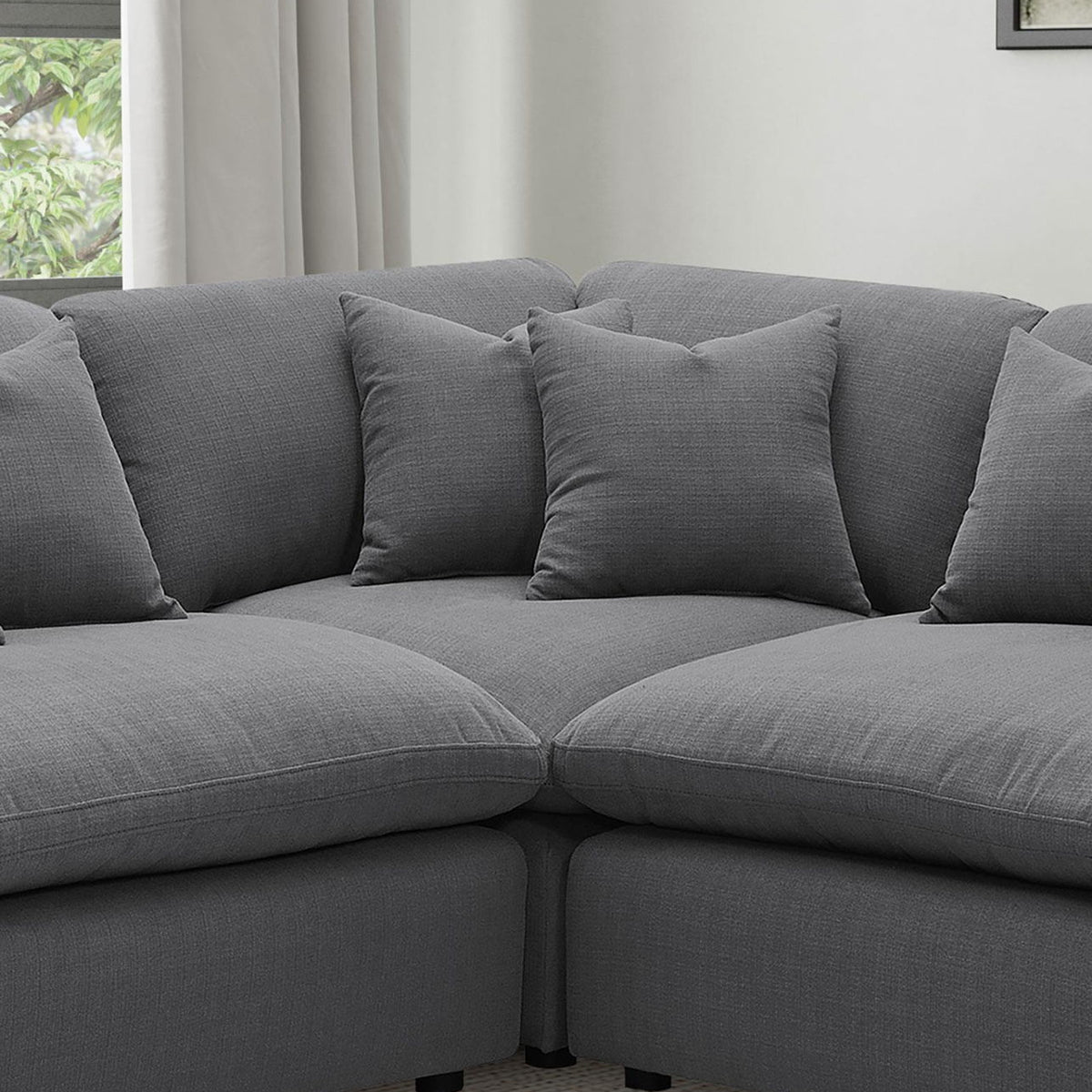 Hobson Upholstered Corner Charcoal
