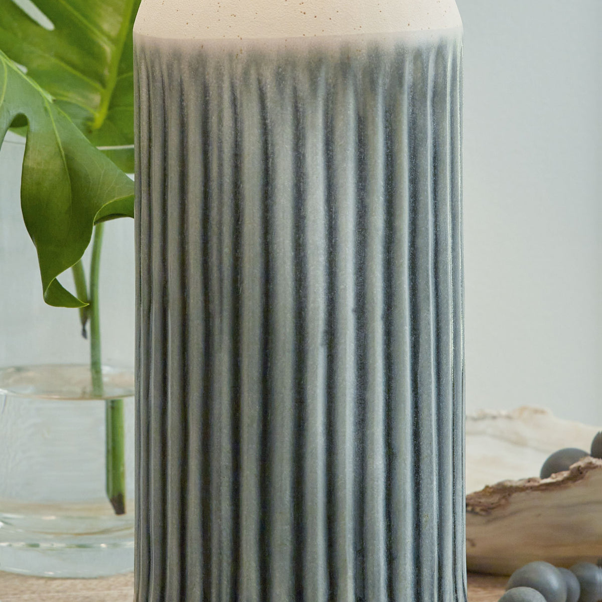 Afener - Blue / Beige - Ceramic Table Lamp (Set of 2)