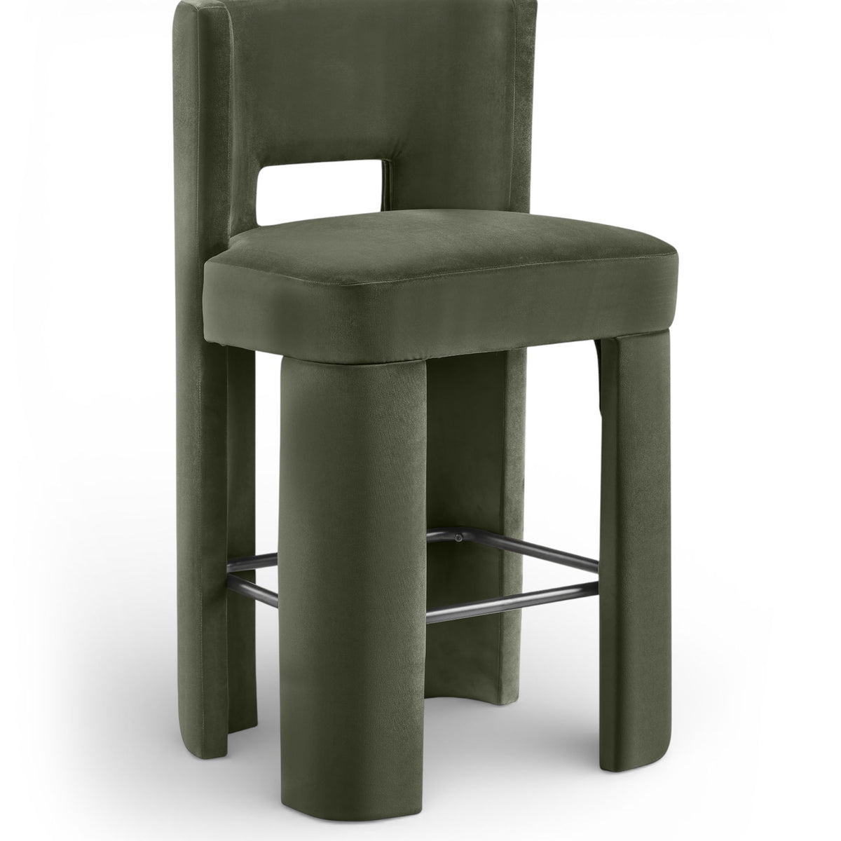 Zuno - Velvet Performance Fabric Upholstered Bar Stool (Set of 2)