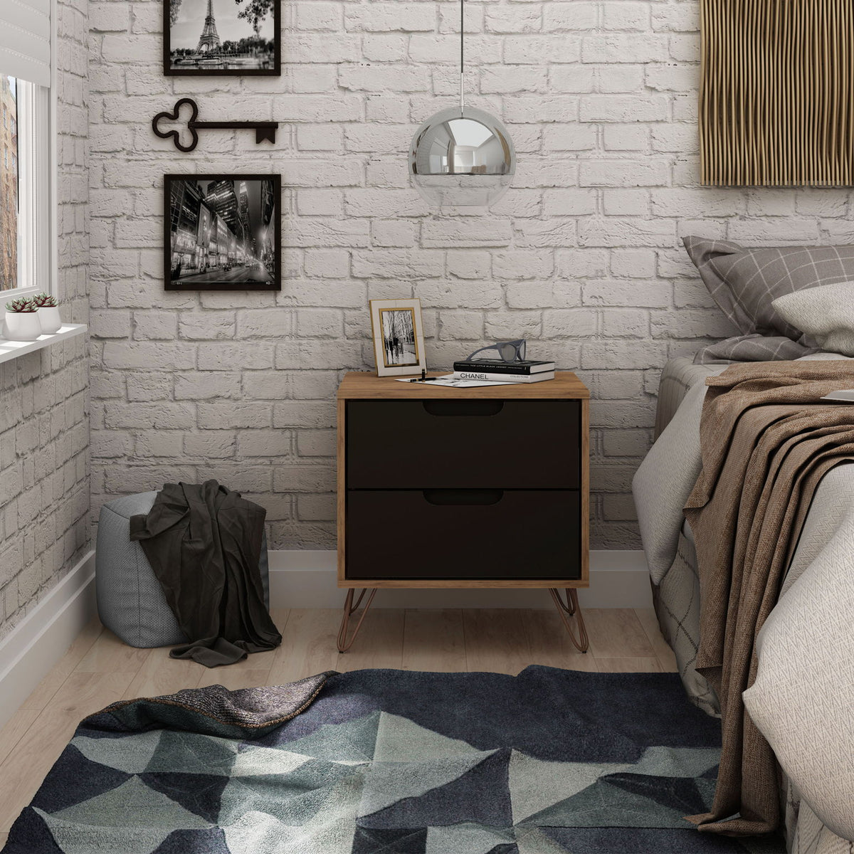Manhattan Rockefeller - 2-Drawer Nightstand