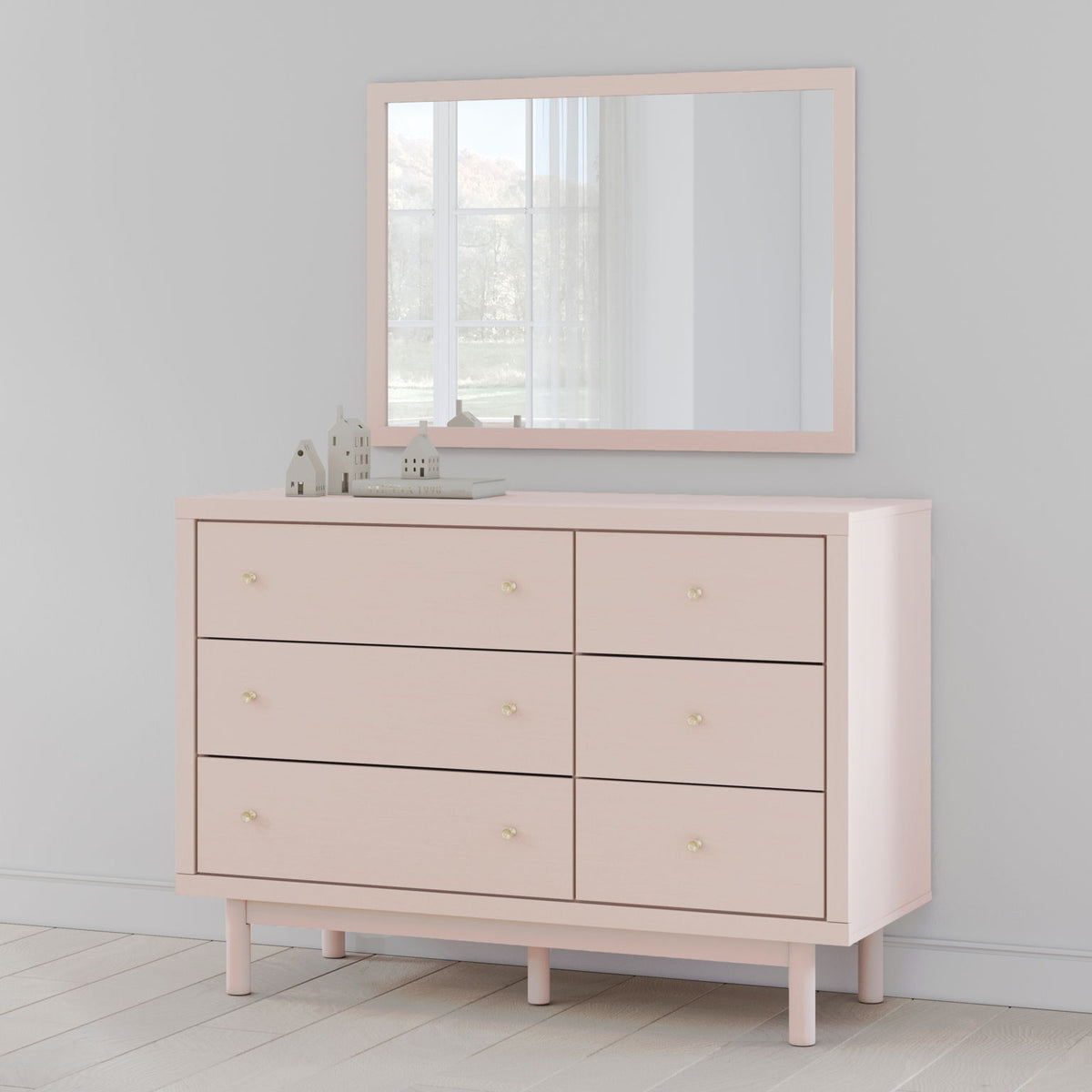 Wistenpine - Dresser And Mirror - Blush