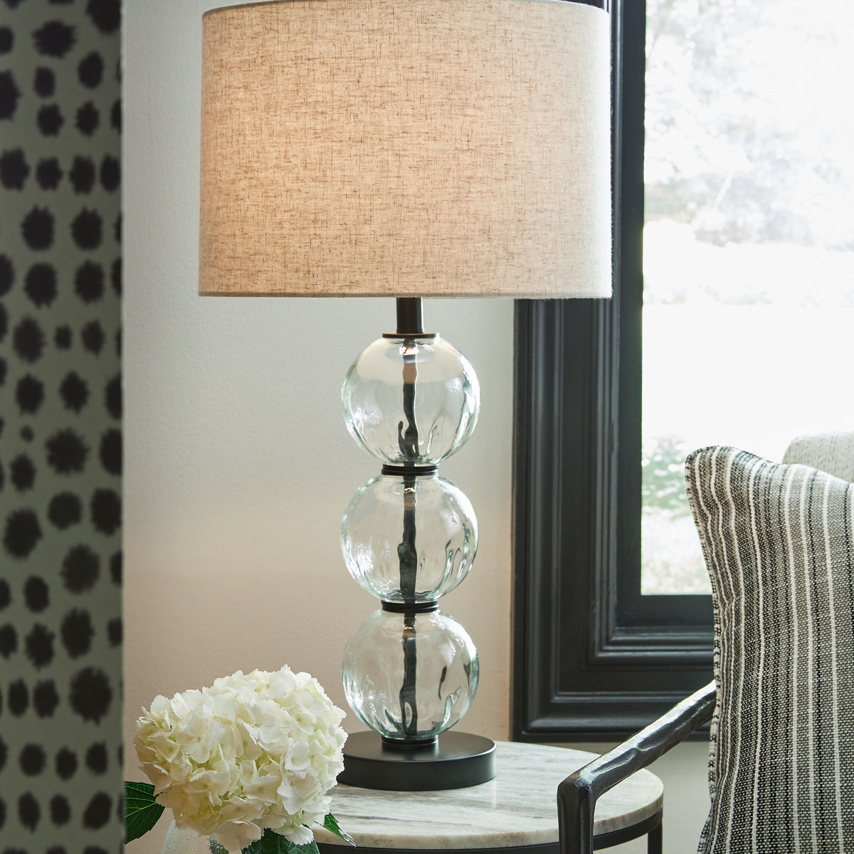 Airbal - Glass Table Lamp (Set of 2) - Clear / Black