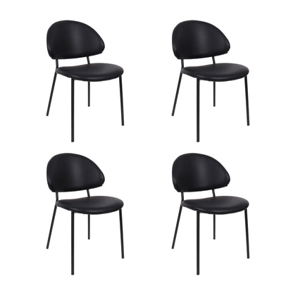 Manhattan Haven - Vegan Leather Metal Side Chair (Set of 4)