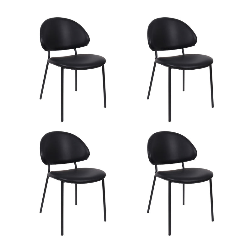 Manhattan Haven - Vegan Leather Metal Side Chair (Set of 4)