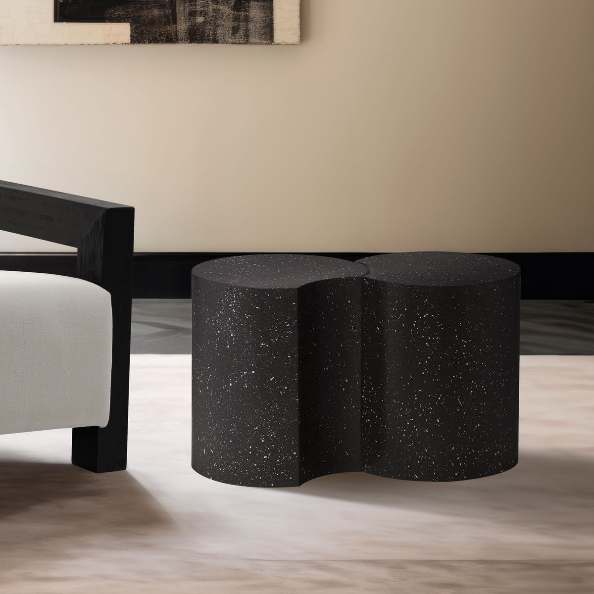 Dimple - 2 Piece Modular End Table - Terazzo Finish