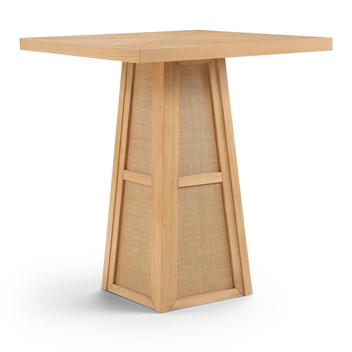 Fenwick - Cane, Oak Veneer And Solid Wood Bar Height Table