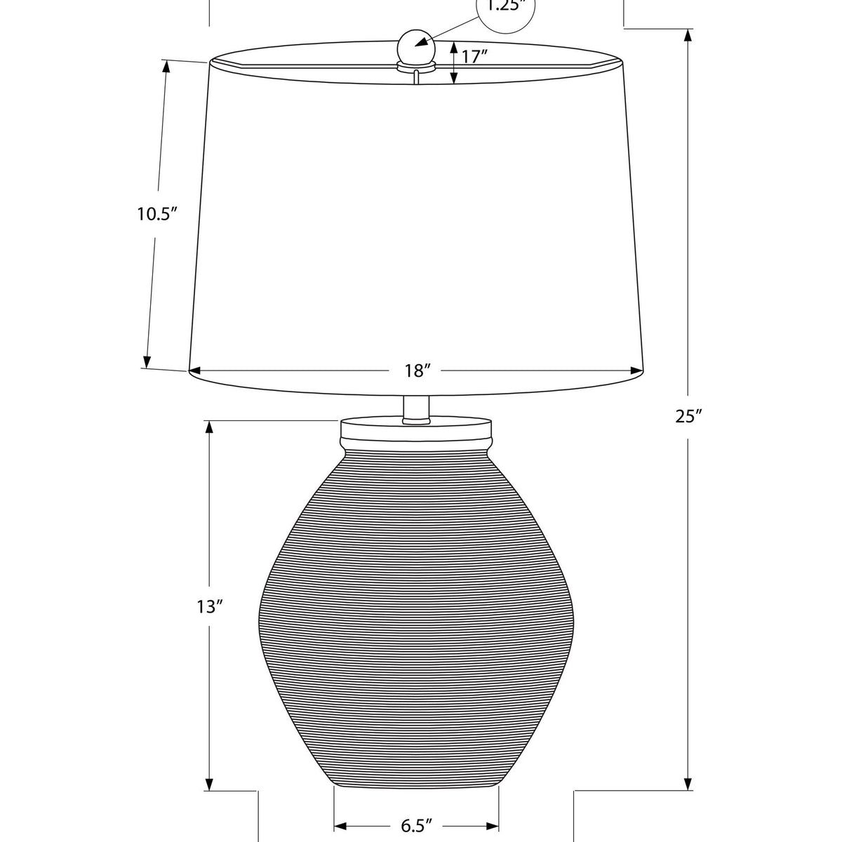 Lighting, Table Lamp, Concrete, Contemporary - Black / Cream